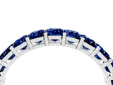 White gold Emerald Cut Blue Sapphire Eternity Band with Shared Prong Setting_10