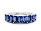 White gold Emerald Cut Blue Sapphire Prong-Set Eternity Band_6