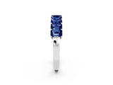 White gold Emerald Cut Blue Sapphire Prong-Set Eternity Band_8