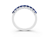 White gold Emerald Cut Blue Sapphire Prong-Set Eternity Band_9