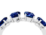 White gold Emerald Cut Blue Sapphire Prong-Set Half Eternity Band_22