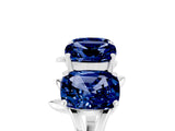 White gold Emerald Cut Blue Sapphire Prong-Set Half Eternity Band_23
