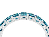 White gold Emerald Cut Blue Topaz Eternity Band with Shared Prong Setting_10