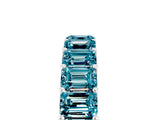 White gold Emerald Cut Blue Topaz Eternity Band with Shared Prong Setting_11