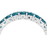 White gold Emerald Cut Blue Topaz Prong-Set Eternity Band_10