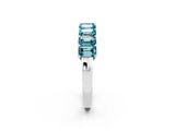 White gold Emerald Cut Blue Topaz Prong-Set Eternity Band_8
