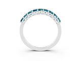 White gold Emerald Cut Blue Topaz Prong-Set Eternity Band_9