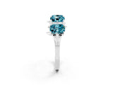 White gold Emerald Cut Blue Topaz Prong-Set Half Eternity Band_20