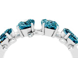 White gold Emerald Cut Blue Topaz Prong-Set Half Eternity Band_22