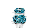 White gold Emerald Cut Blue Topaz Prong-Set Half Eternity Band_23