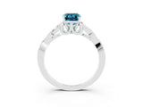 White gold Emerald Cut Blue Topaz Solitaire Celtic Knot Ring with Four-Prong Setting_15