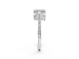 White gold Emerald Cut Cathedral Pave Diamond Engagement Ring with Six-Prong Setting_34