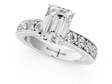 White gold Emerald Cut Channel Set Diamond Engagement Ring with Four-Prong Setting_196