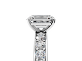 White gold Emerald Cut Channel Set Diamond Engagement Ring with Four-Prong Setting_200