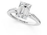 White gold Emerald Cut Channel Set Solitaire Engagement Ring with Four-Prong Setting_209