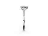 White gold Emerald Cut Channel Set Solitaire Engagement Ring with Four-Prong Setting_210