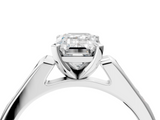 White gold Emerald Cut Channel Set Solitaire Engagement Ring with Four-Prong Setting_212