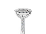 White gold Emerald Cut Channel Set Solitaire Engagement Ring with Four-Prong Setting_217