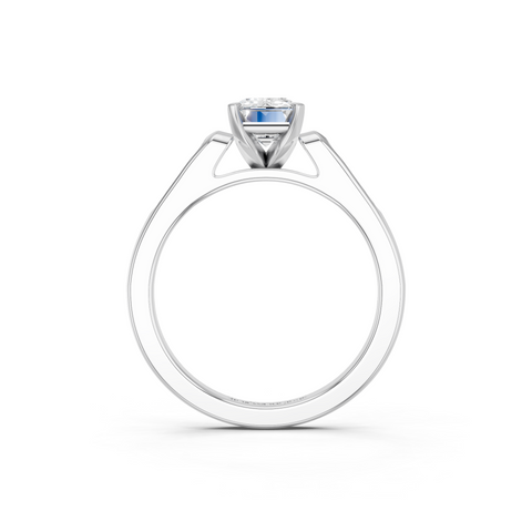 White gold Emerald Cut Channel Set Solitaire Engagement Ring with Four-Prong Setting_48