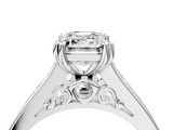 White gold Emerald Cut Channel Set Solitaire Engagement Ring with Prong Setting_62