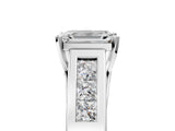White gold Emerald Cut Channel Set Solitaire Ring with Four-Prong Setting_11