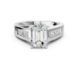 White gold Emerald Cut Channel Set Solitaire Ring with Four-Prong Setting_6
