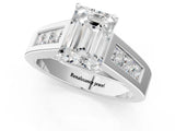 White gold Emerald Cut Channel Set Solitaire Ring with Four-Prong Setting_7