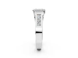 White gold Emerald Cut Channel Set Solitaire Ring with Four-Prong Setting_8