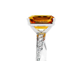 White gold Emerald Cut Citrine Engagement Ring with Side Stone Accents and Four-Prong Setting_41
