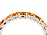 White gold Emerald Cut Citrine Eternity Band with Shared Prong Setting_10