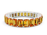 White gold Emerald Cut Citrine Eternity Band with Shared Prong Setting_6