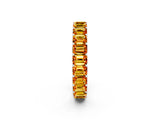 White gold Emerald Cut Citrine Eternity Band with Shared Prong Setting_8