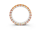 White gold Emerald Cut Citrine Eternity Band with Shared Prong Setting_9