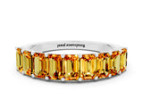 White gold Emerald Cut Citrine Prong-Set Eternity Band_6
