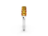 White gold Emerald Cut Citrine Prong-Set Eternity Band_8