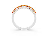 White gold Emerald Cut Citrine Prong-Set Eternity Band_9