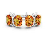 White gold Emerald Cut Citrine Prong-Set Half Eternity Band_18