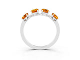 White gold Emerald Cut Citrine Prong-Set Half Eternity Band_21