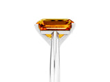 White gold Emerald Cut Citrine Solitaire Engagement Ring with Cathedral Setting and Four-Prong Mount_35