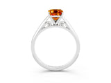 White gold Emerald Cut Citrine Solitaire Engagement Ring with Cathedral Setting and Four-Prong Mount_39