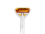 White gold Emerald Cut Citrine Solitaire Engagement Ring with Cathedral Setting and Four-Prong Mount_41
