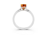 White gold Emerald Cut Citrine Solitaire Engagement Ring with Classic Band and Four-Prong Setting_27