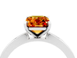 White gold Emerald Cut Citrine Solitaire Engagement Ring with Classic Band and Four-Prong Setting_28