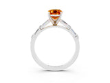White gold Emerald Cut Citrine Solitaire with Side Baguettes and Channel Set Band_3
