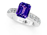 White gold Emerald Cut Cut Channel Set Diamond Engagement Ring with Four-Prong Setting_1