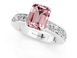 White gold Emerald Cut Cut Channel Set Diamond Engagement Ring with Four-Prong Setting_1
