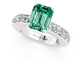 White gold Emerald Cut Cut Channel Set Diamond Engagement Ring with Four-Prong Setting_1