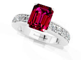 White gold Emerald Cut Cut Channel Set Diamond Engagement Ring with Four-Prong Setting_1