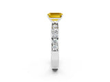 White gold Emerald Cut Cut Channel Set Diamond Engagement Ring with Four-Prong Setting_2