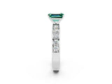 White gold Emerald Cut Cut Channel Set Diamond Engagement Ring with Four-Prong Setting_2